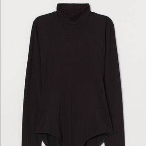 H&M mock-turtleneck ribbed bodysuit